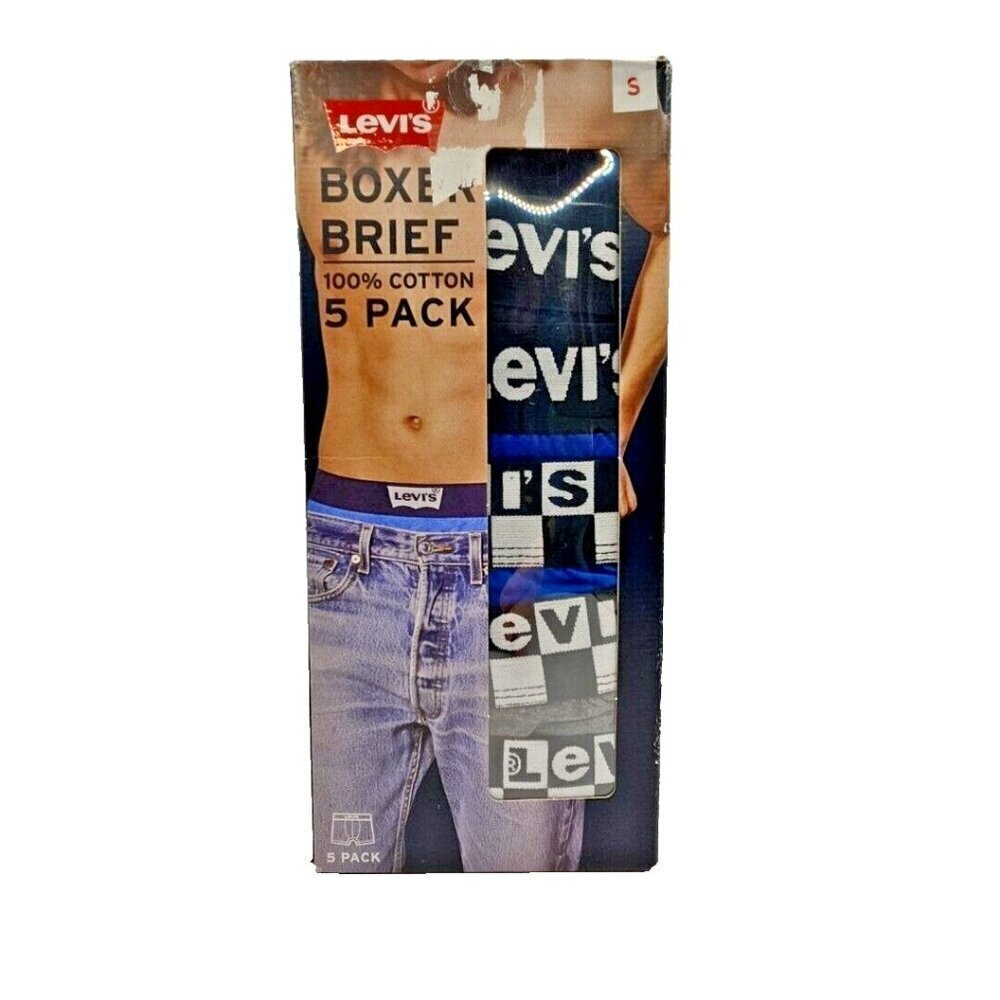 Levi's Men's‎ Size S Boxer Brief Premium Soft Cotton 5 Pack Classic New in Box